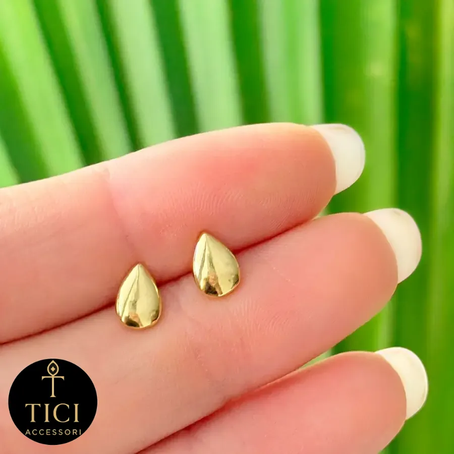 Brinco Gota Lisa Dourada