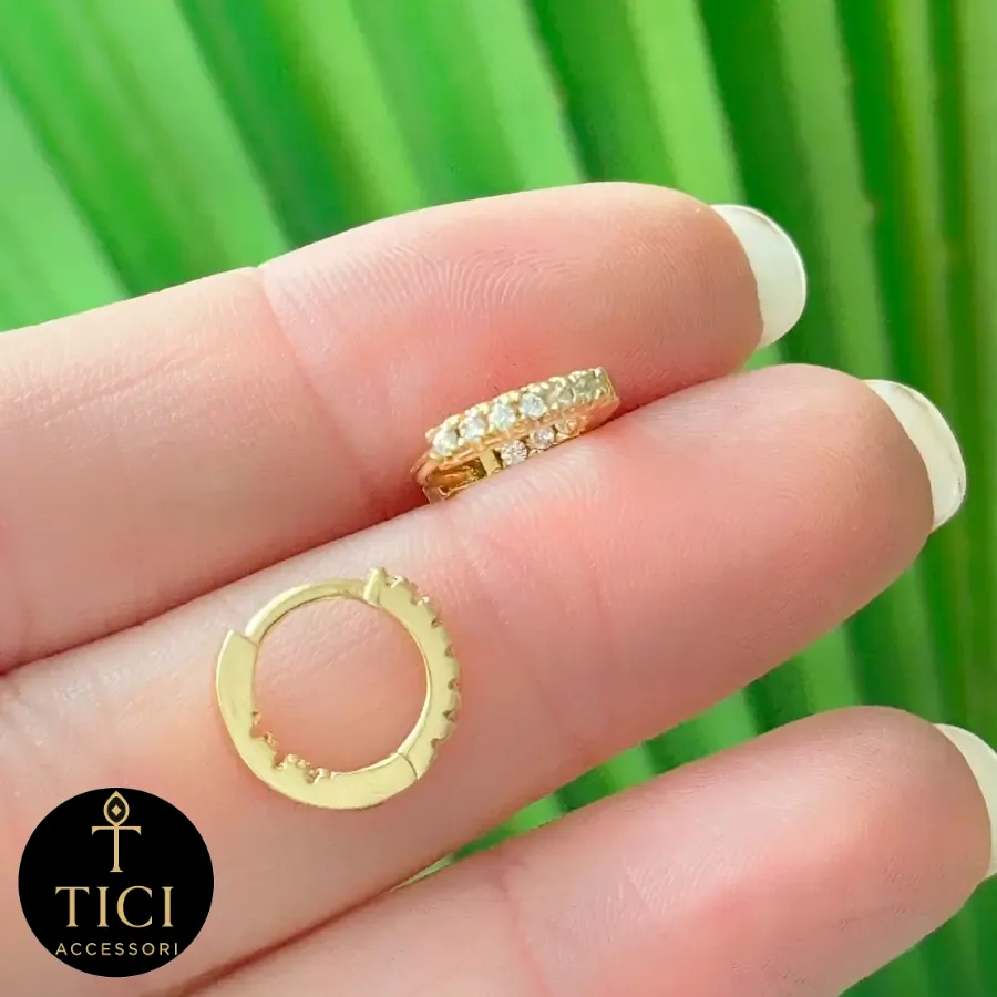 Argola Duplo Brilho Cravejada