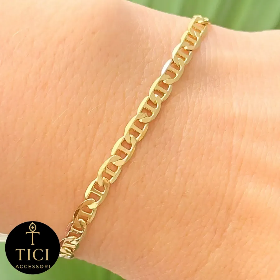 Pulseira Elos Piastrine Fina Dourada