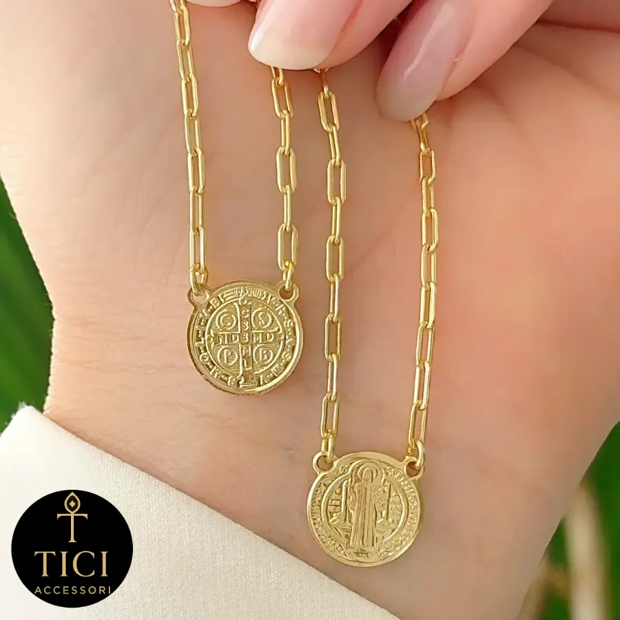 Escapulário São Bento com Malha Cartier