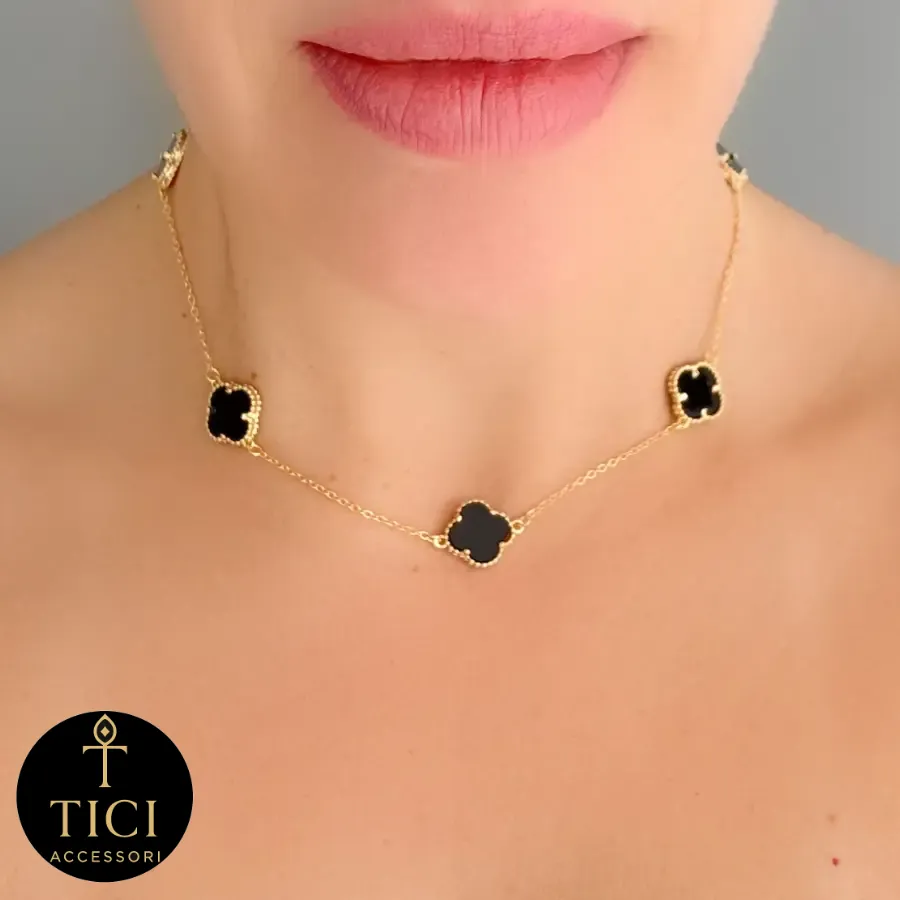 Colar Trevos da Sorte Madrepérola