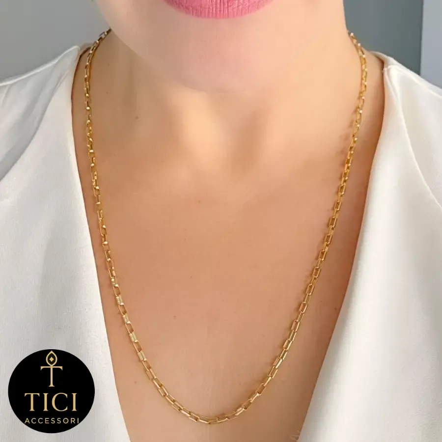 Colar de Elos Quadrados 60cm