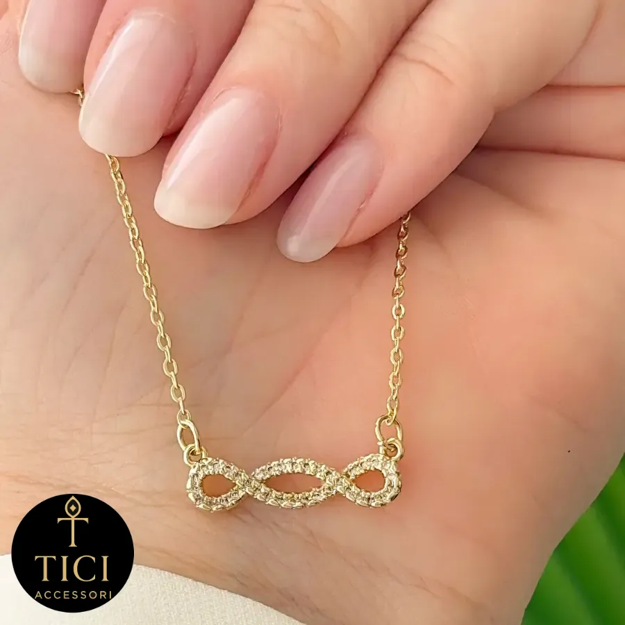 Colar Choker Infinito de Zircônias