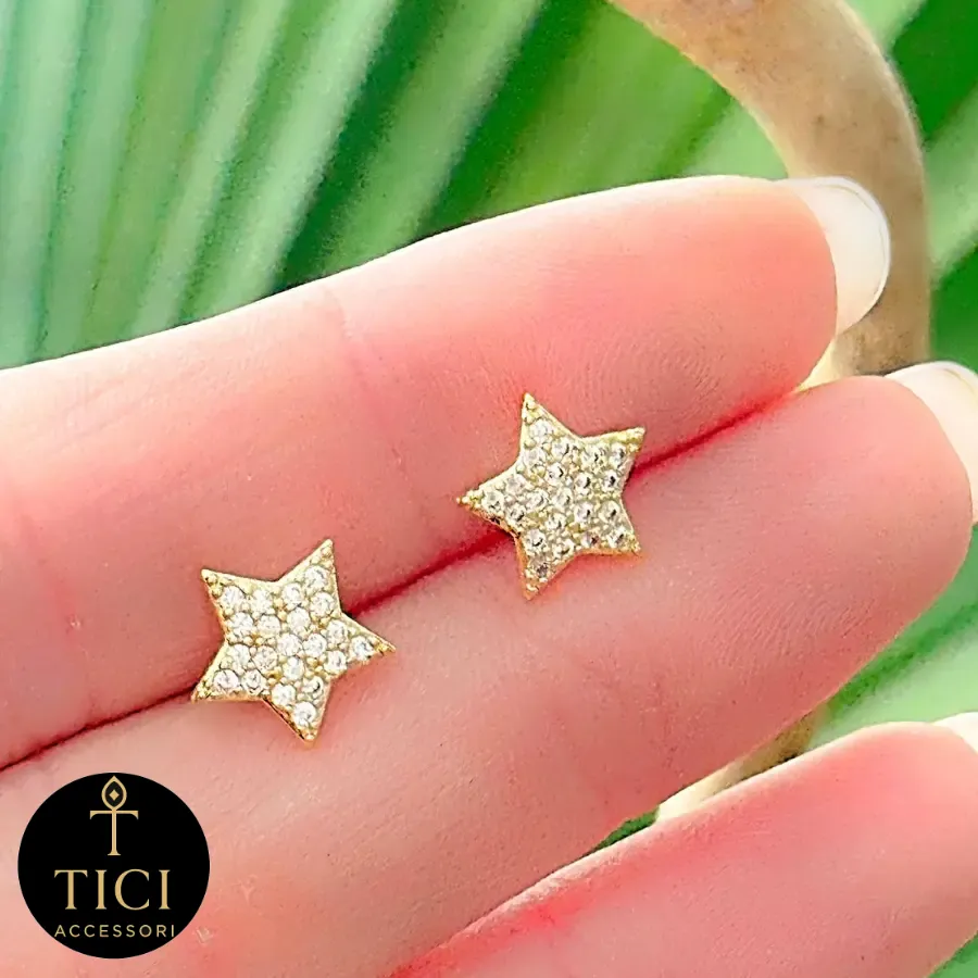 Brinco Estrela Cravejada com Brilho