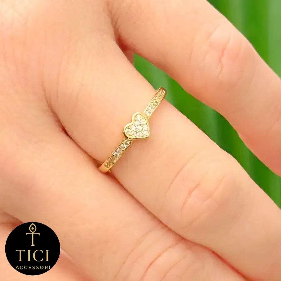 Anel Coração Radiante