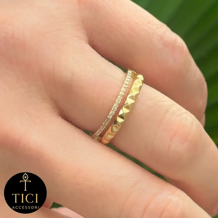 Mix de Anéis Brilho e Relevo