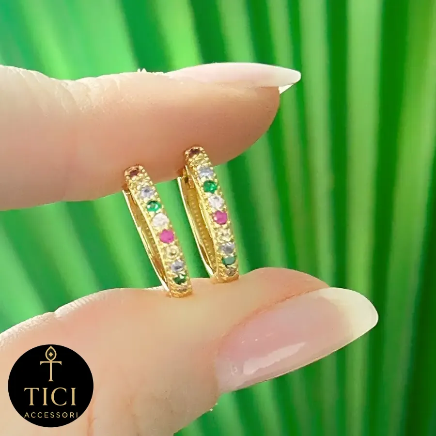 Argola Brilho Arco-Íris