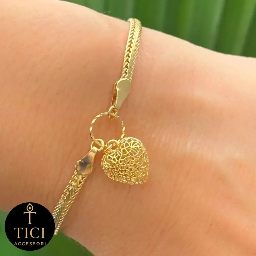 Pulseira Salamandra com Coração Radiante