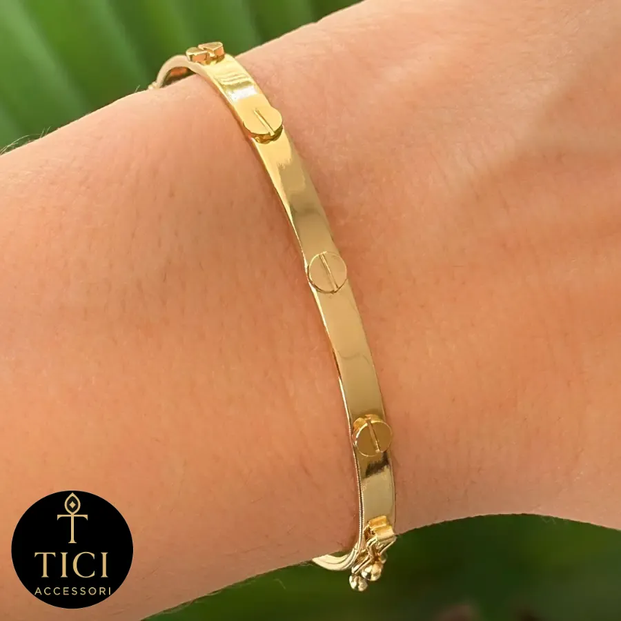 Bracelete Estilo Parafusado Dourado
