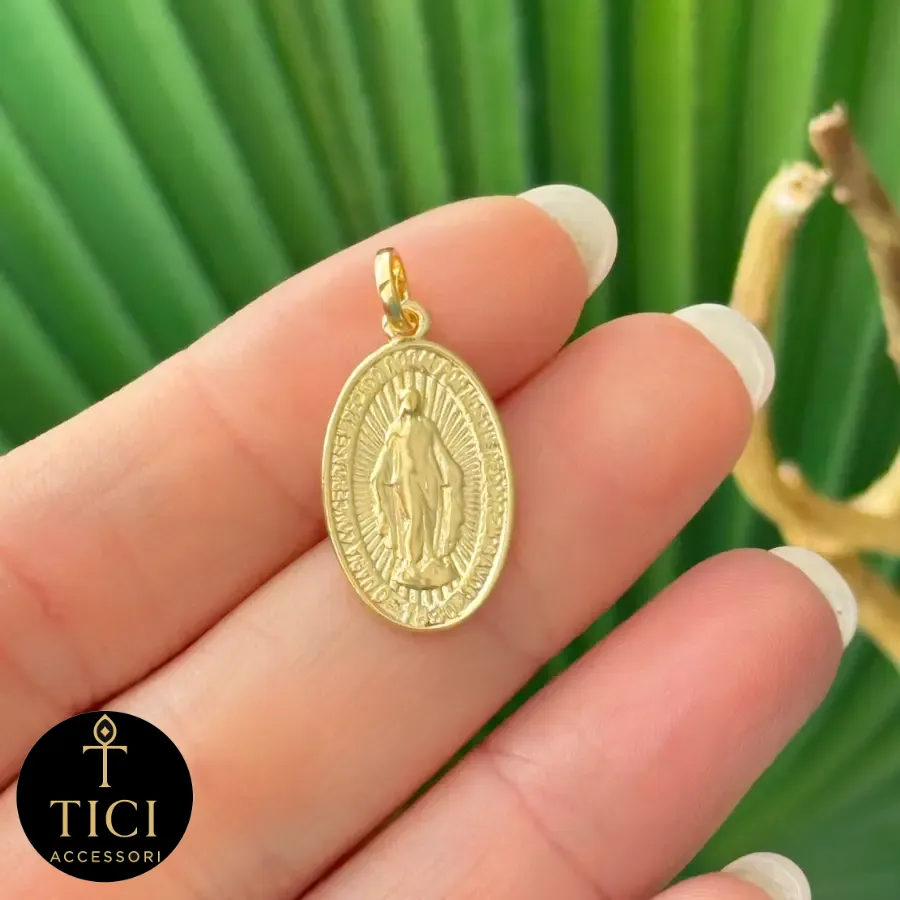 Pingente Medalha Milagrosa Nossa Senhora Dourado