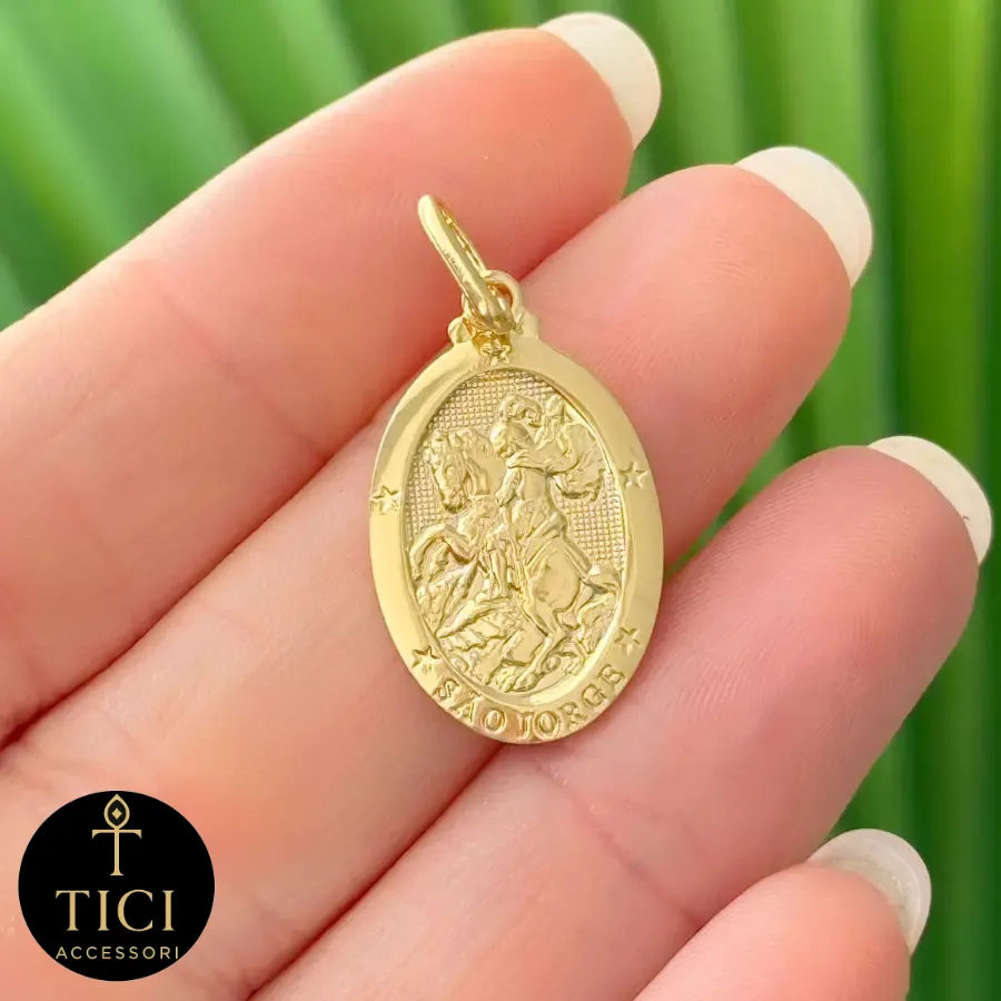 Pingente de São Jorge Dourado