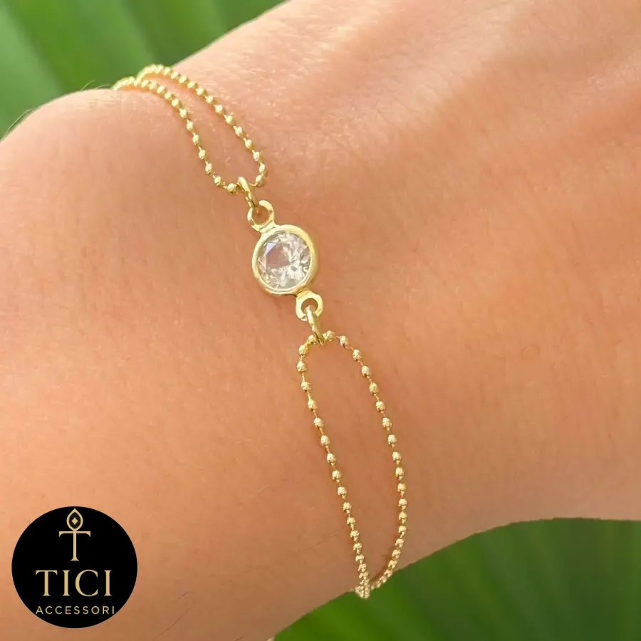 Pulseira Ponto de Luz Bolinhas Duplas