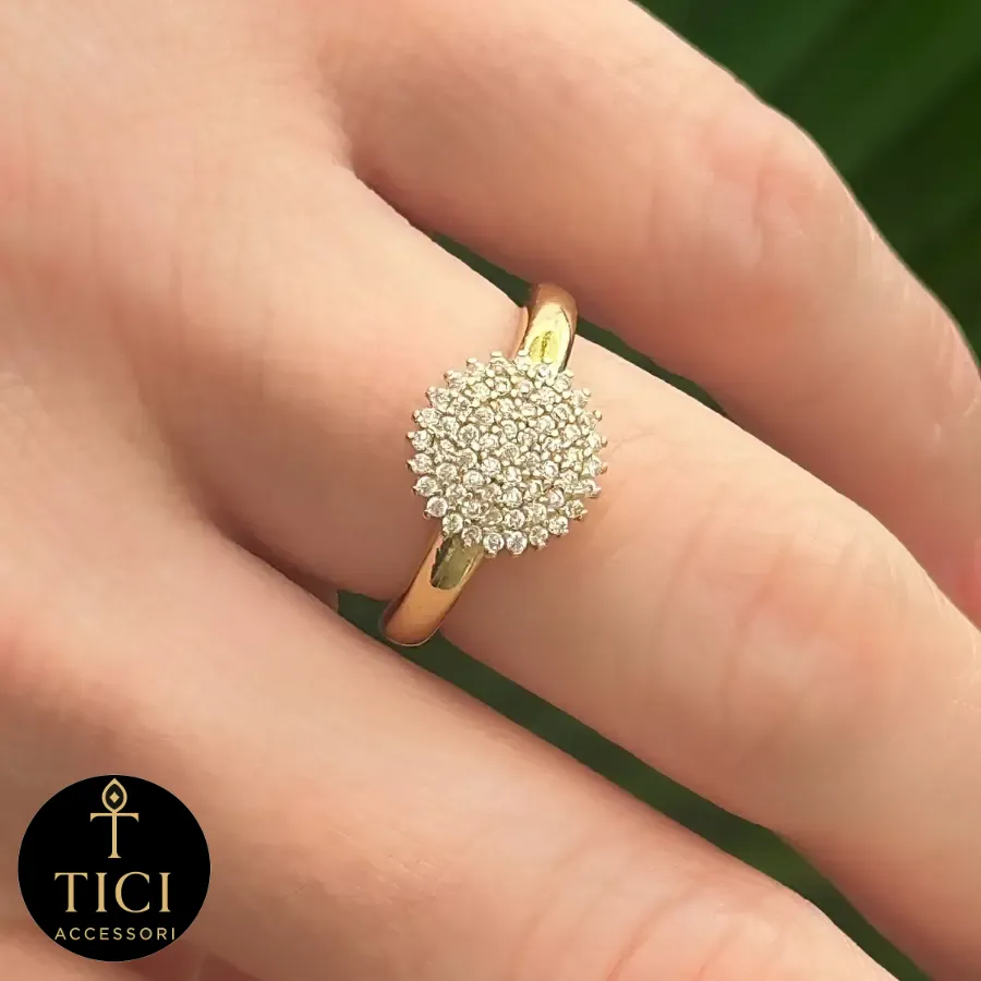 Anel Chuva de Brilho Flor Delicada