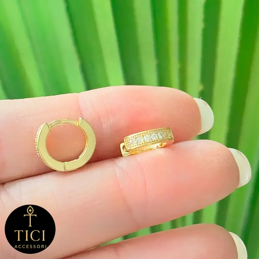 Argola Cravejada M Dourada