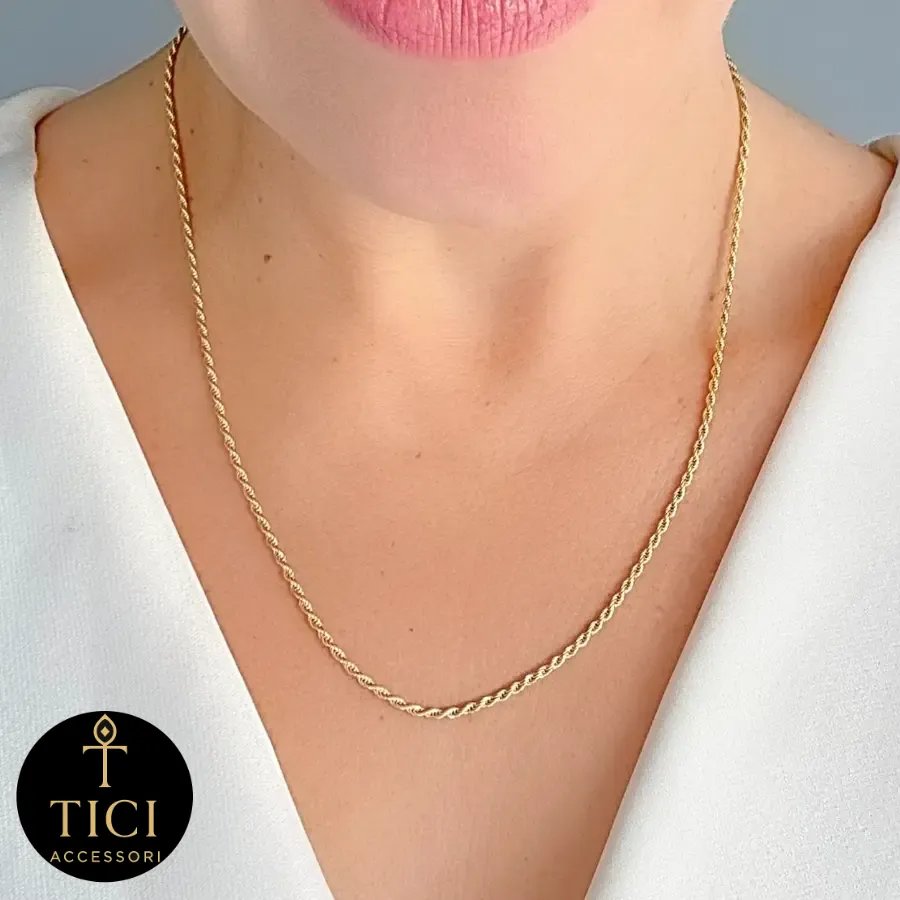 Colar Cordão Baiano Dourado 50cm