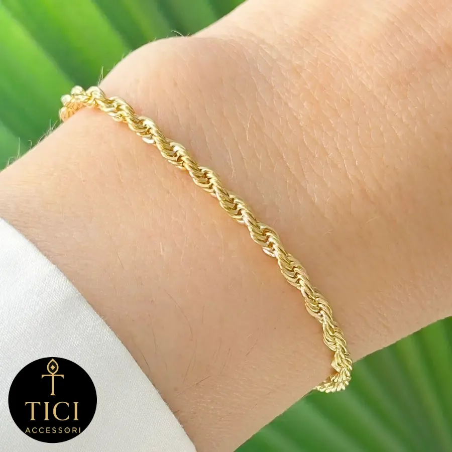 Pulseira Cordão Baiano Dourada