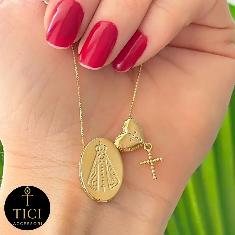 Escapulário da Fé: Nossa Senhora Aparecida, Coração e Cruz