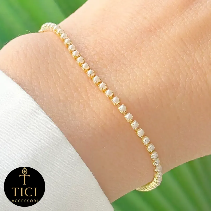 Pulseira Riviera Delicada com Mini Pérolas