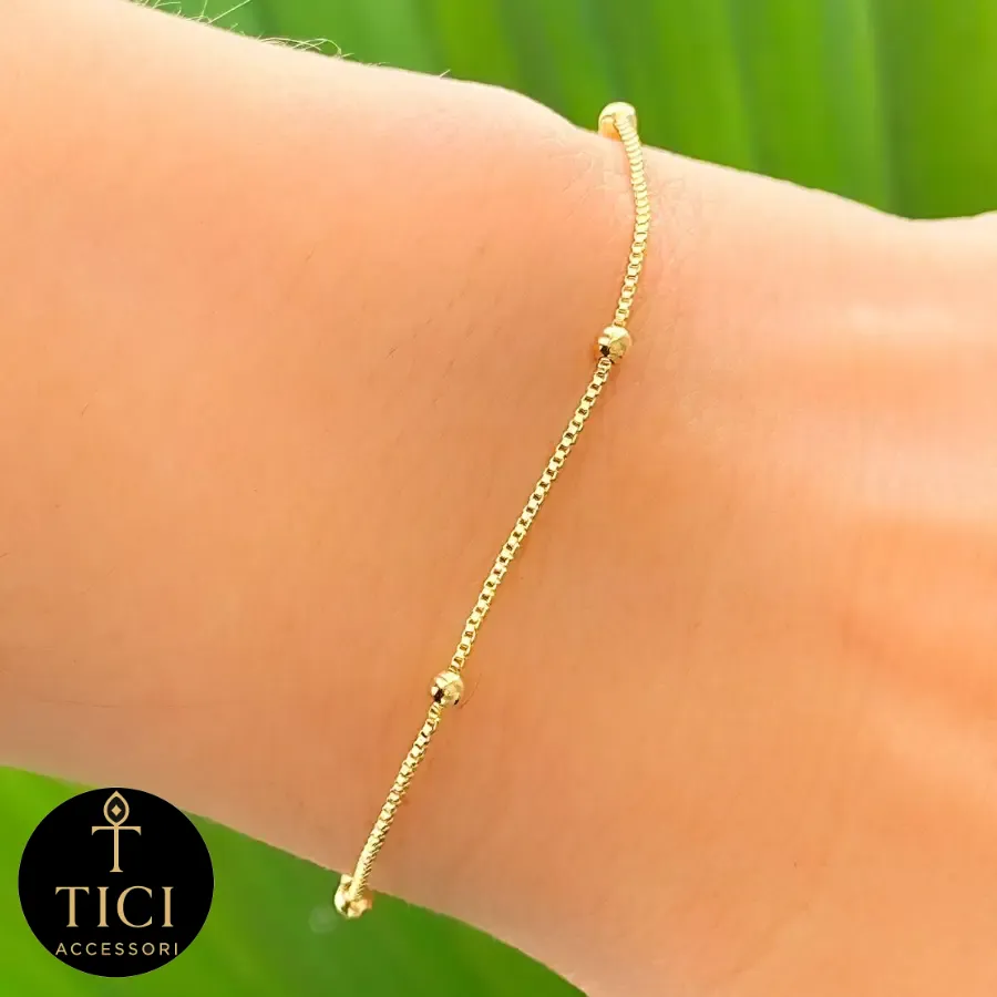 Pulseira Dourada Pontos de Luz