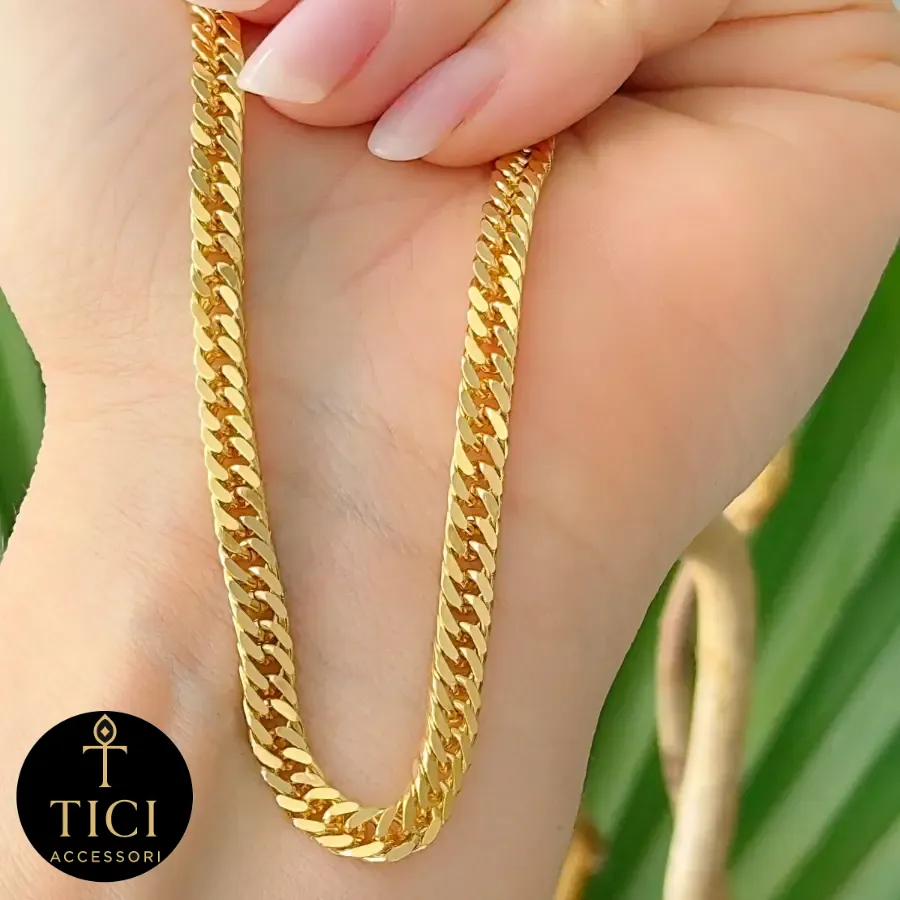 Colar Corrente Grumet Longa Dourada