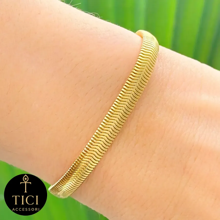 Pulseira Malha Serpentina Dourada