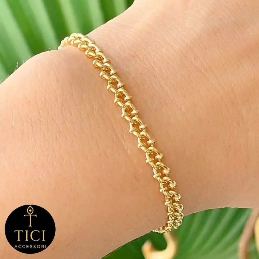 Pulseira Elos Moeda Dourados