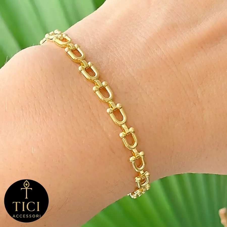 Pulseira Elos U Dourada