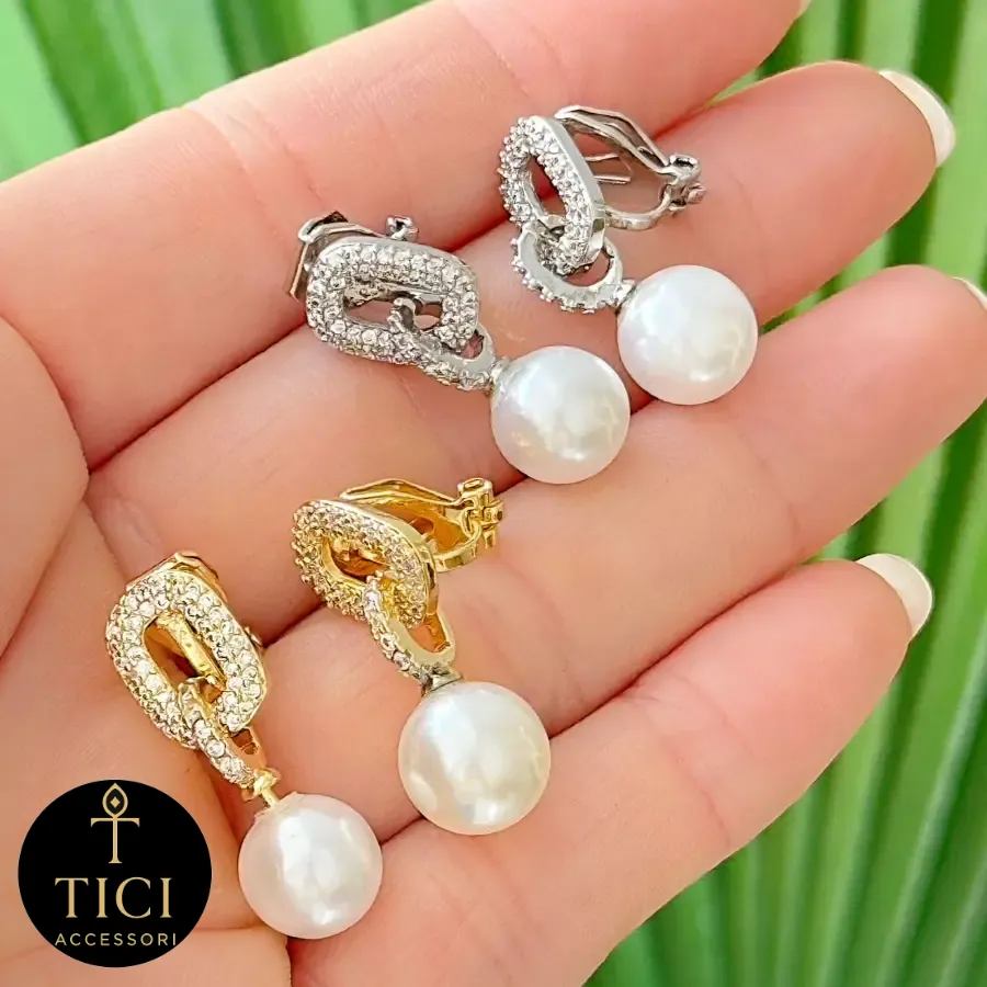 Brinco de Pressão Glamour com Pérola