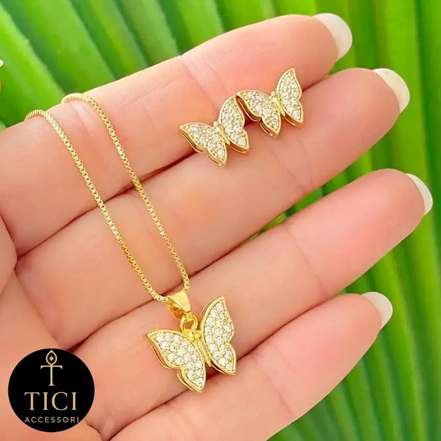 Conjunto Encanto Borboleta Dourada