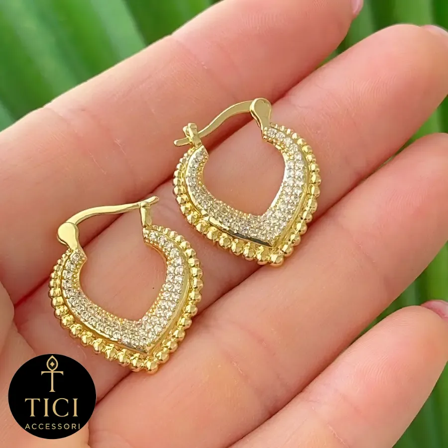 Argola Coração Brilhante