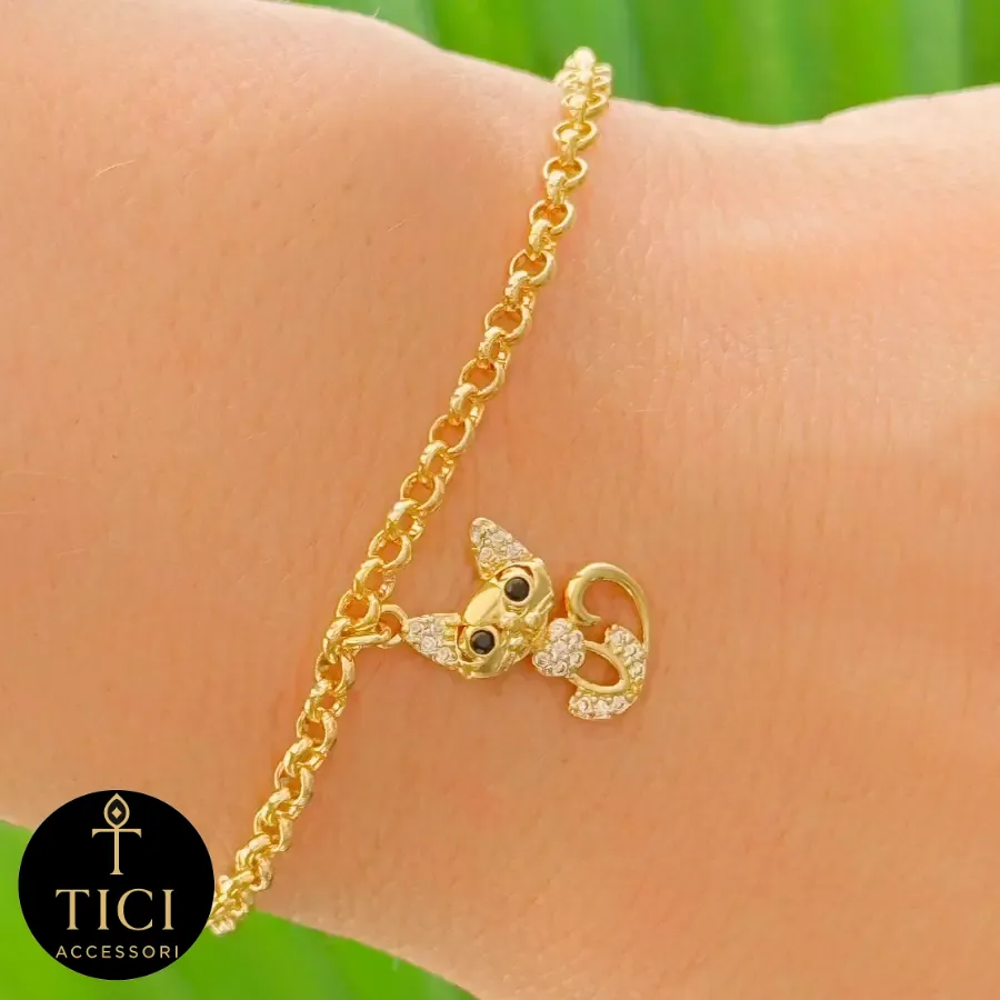 Pulseira Gatinho Brilhante