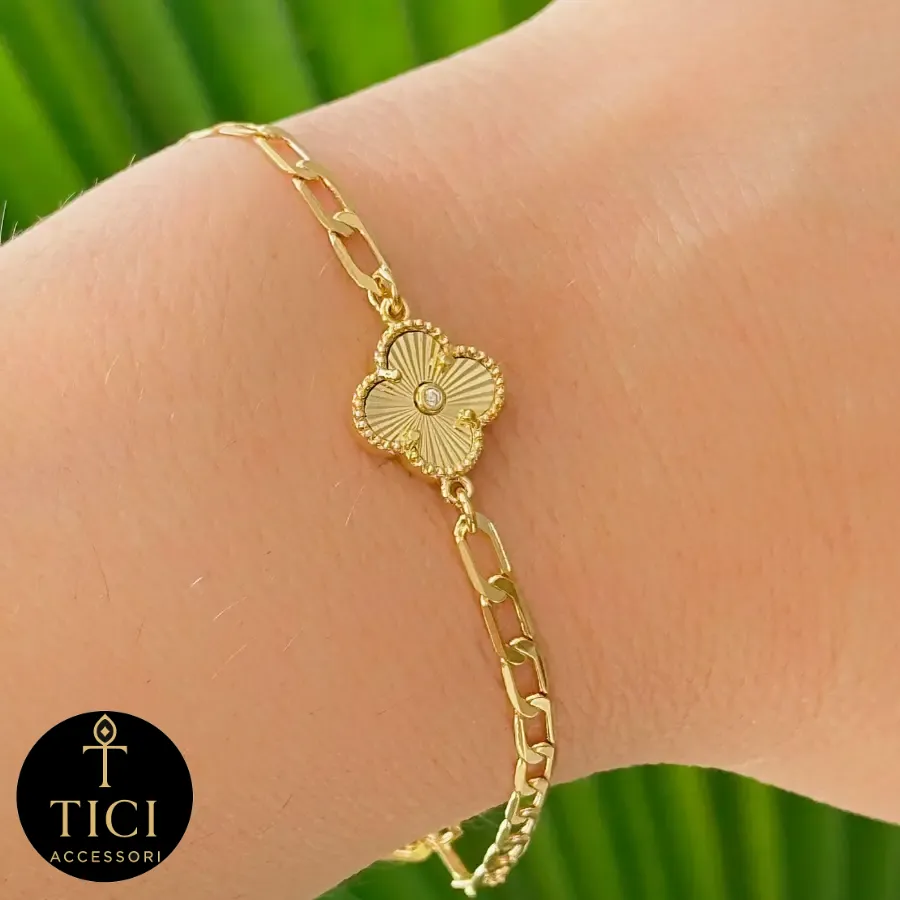 Pulseira Trevo da Sorte Dourado