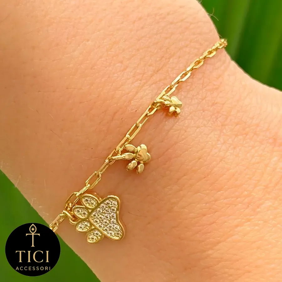 Pulseira Patinhas Brilhantes