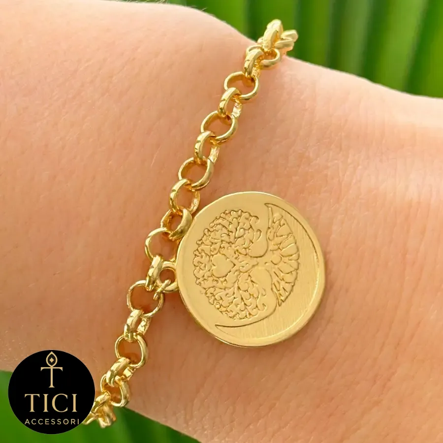 Pulseira Dourada Árvore da Vida Encantada