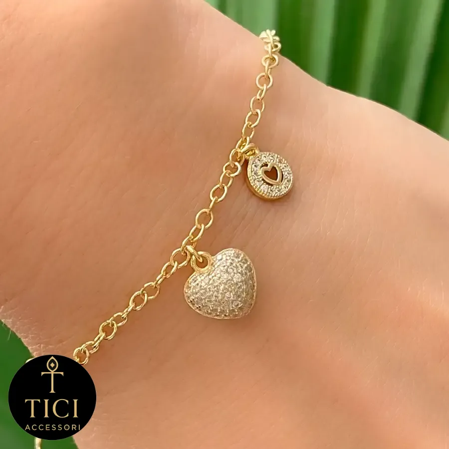 Pulseira Doce Coração Cravejado