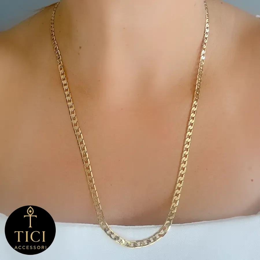 Colar Corrente Grumet Dourado 60cm