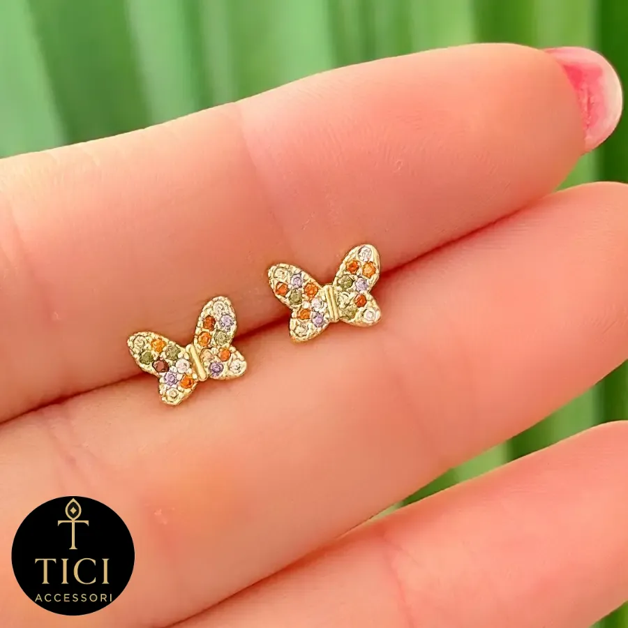 Brinco Borboleta Encantada Cravejada