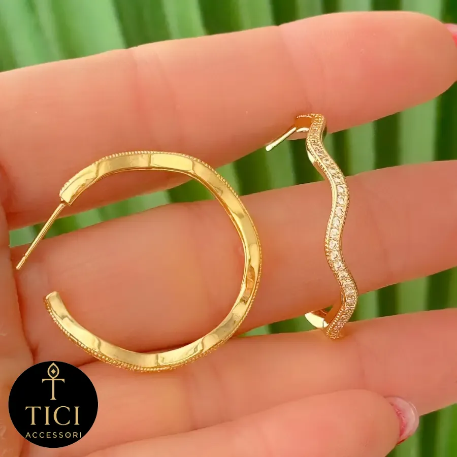 Argola Curvas de Luz Cravejada