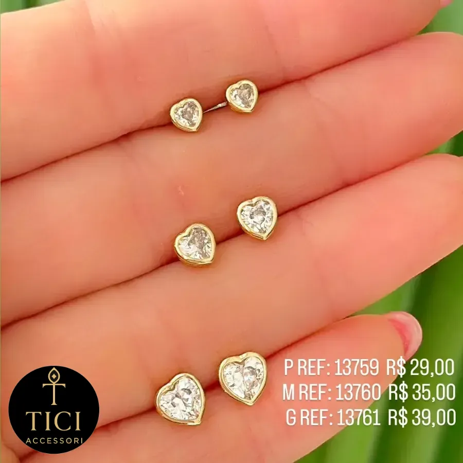 Brinco Coração Radiante G