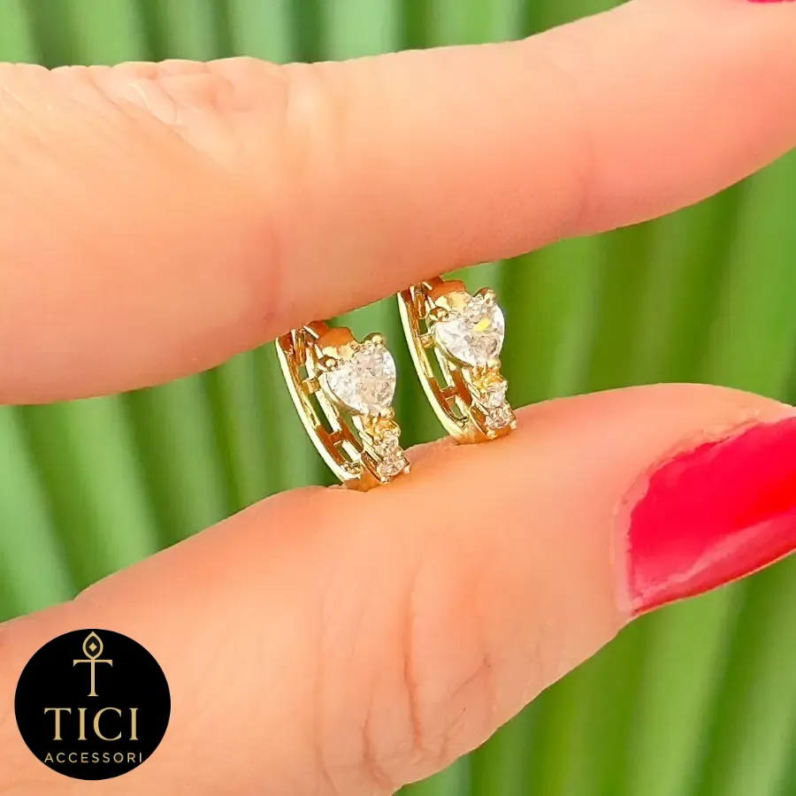 Argolinha Coração com Zircônias