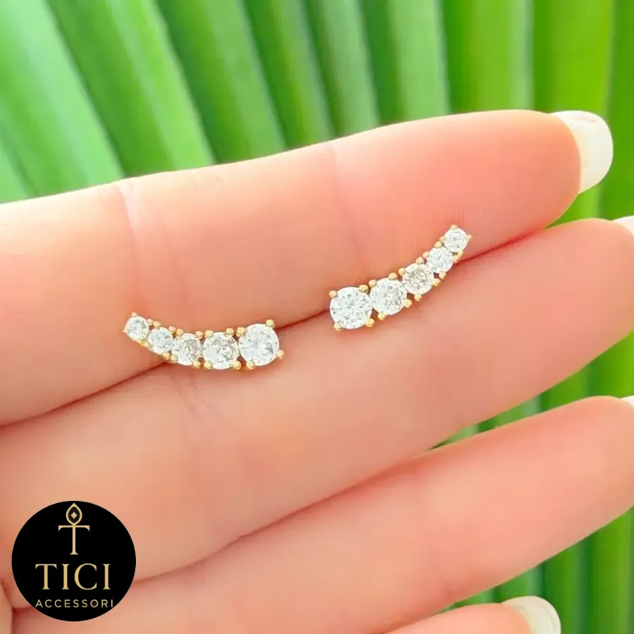 Brinco Mini Ear Cuff Zircônias Delicadas