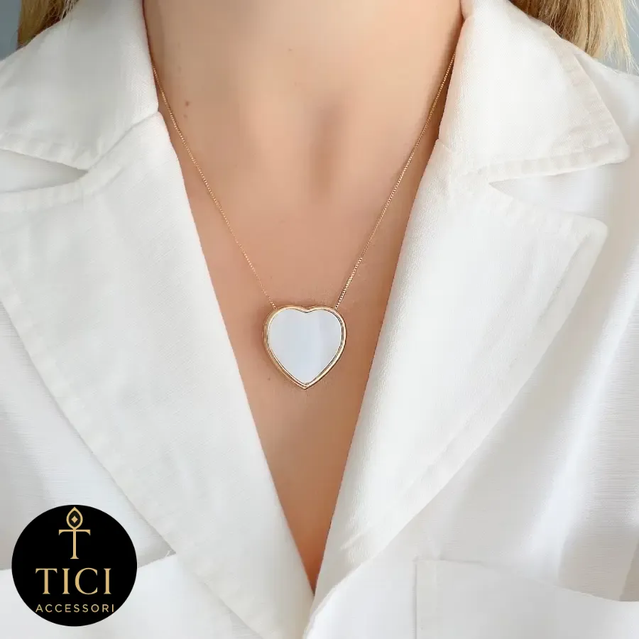 Colar Coração Madrepérola