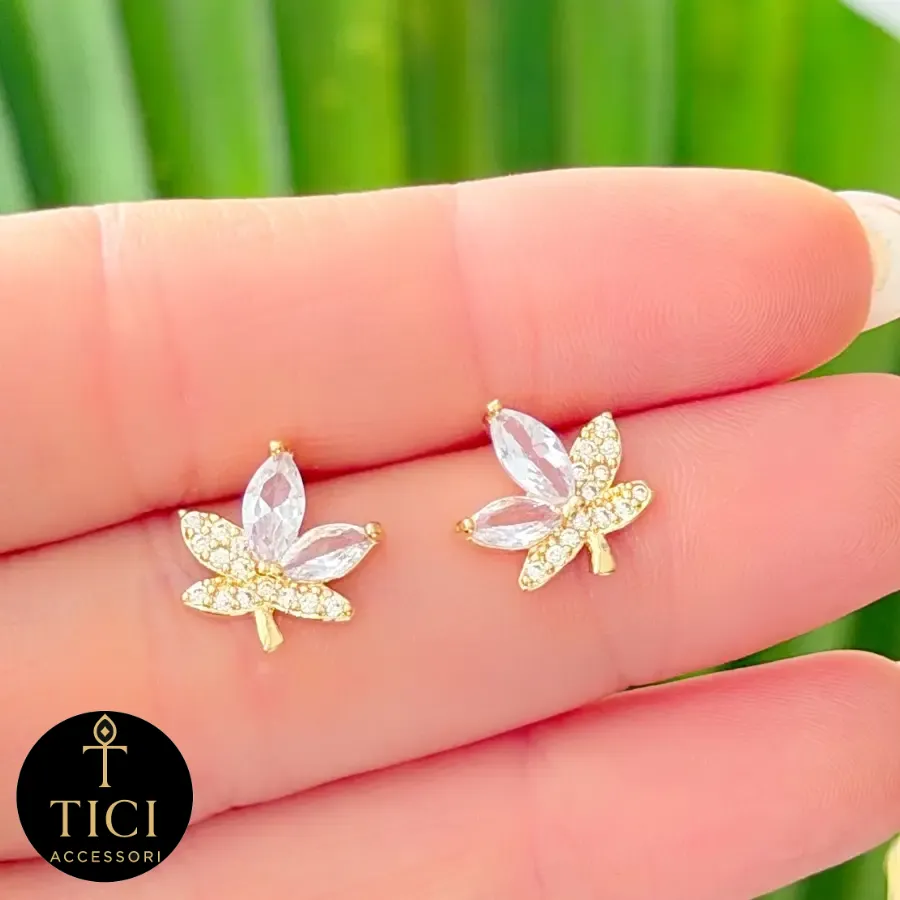 Brinco Folha Luminosa de Zircônias