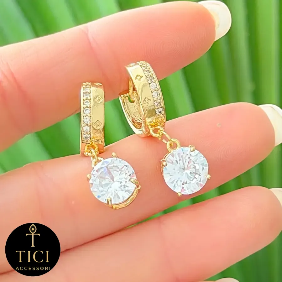 Argola Ponto de Luz Dourada