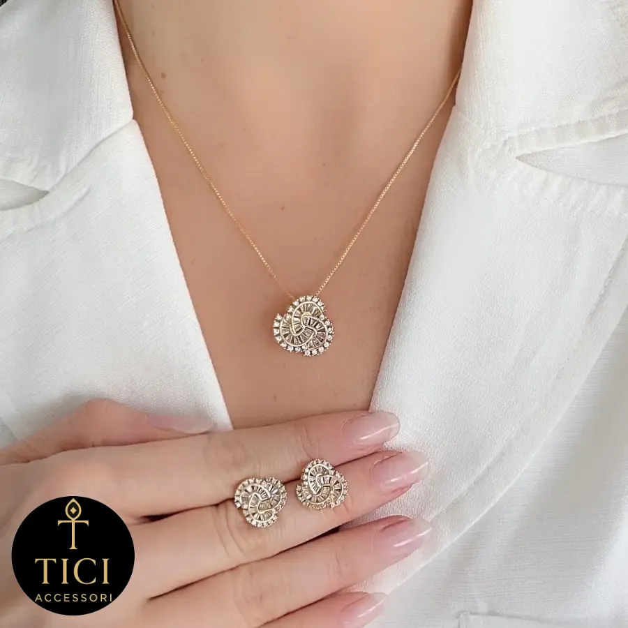 Conjunto Encanto Zircônia Baguete