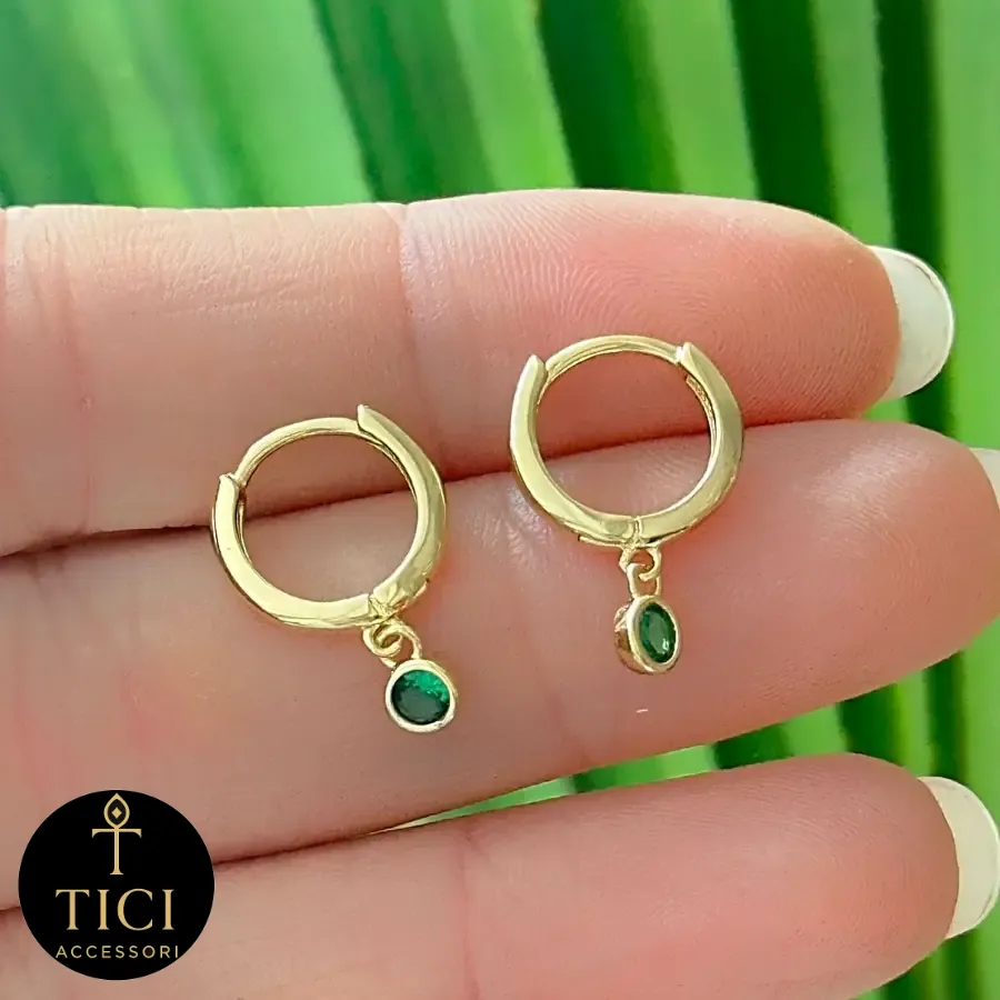 Argola Aura Verde Esmeralda