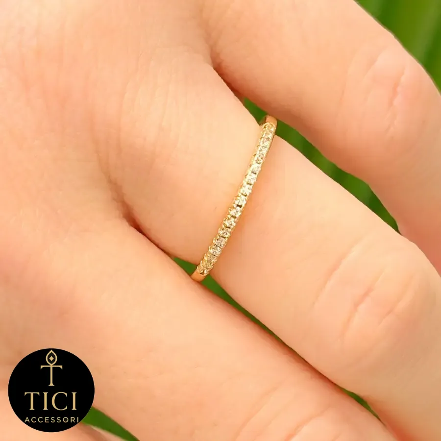 Anel Aparador Fino Cravejado