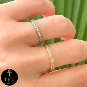 Anel Aparador com Filete Inteiro Cravejado - Imagem 1